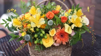 唯美花艺礼篮造型设计