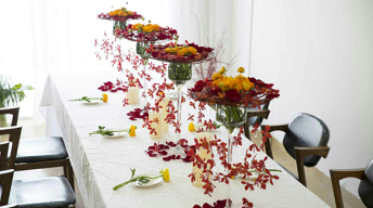 欧式古典花艺扇形插花