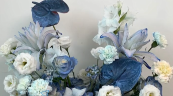 蓝色大气花篮教学