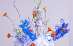 蓝色系插花搭配