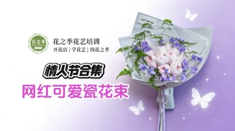 网红可爱瓷手打花束教学