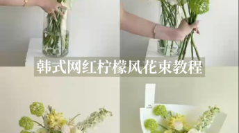 韩式网红柠檬风花束教程