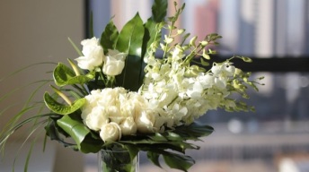 绿色单色系插花