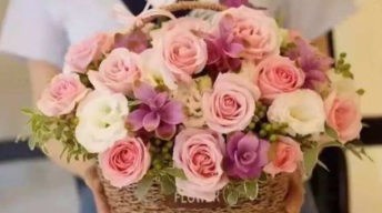 情人节手提花篮教程