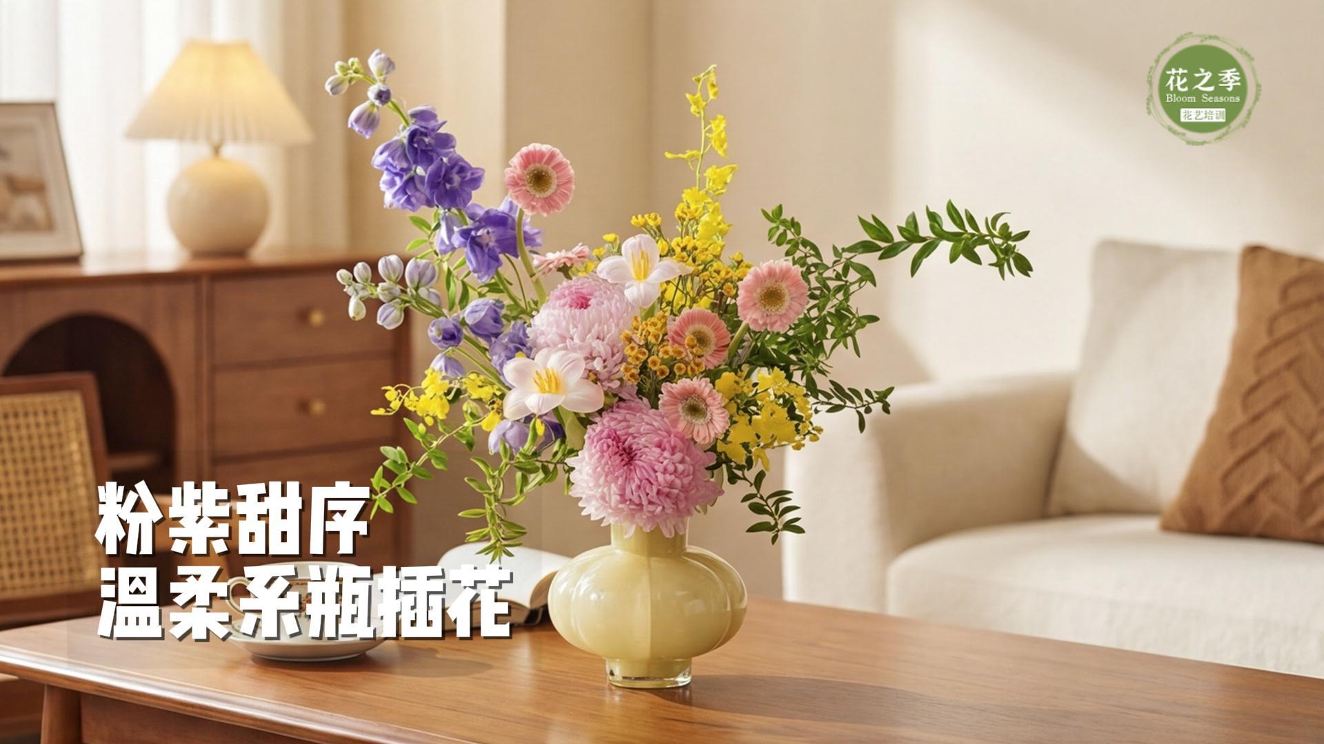 【瓶插花】粉紫甜序|温柔系瓶插花