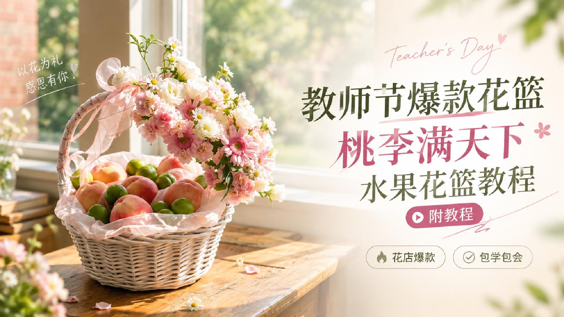 教师节爆款｜桃李满天下水果花篮教程